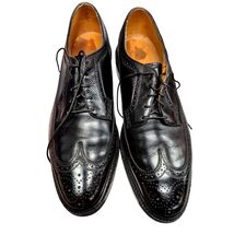 1998 VTG Florsheim Royal Imperial 96624 V-Cleat 5 Nail Wingtip  Black Me... - $193.05