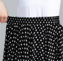 Black Polka Dot Long Chiffon Skirt Summer Chiffon Skirt Plus Size Beach Skirts image 3