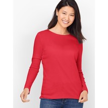 Talbots Sz XL Pima Crewneck Tee Shirt Stretch Matte Orange Pullover Blou... - $16.90