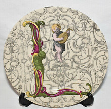 Vintage Fitz and Floyd Plate LOVE SERIES &quot;L&quot; Plate Cherub with Instrument Japan - £11.94 GBP