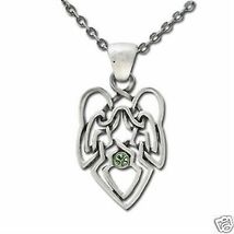 NEW MYSTICA ACCESSORY CELTIC GREEN GEM ALLOY NECKLACE - $14.49