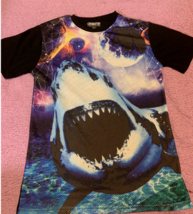 Chemistry Mesh Shark Sublimation T Shirt SMALLBlack Short Sleeve Crewneck Galaxy - £9.23 GBP