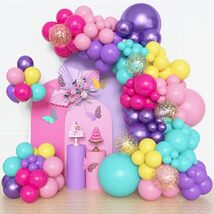 Purple, Blue &amp; Pink Balloon Arch Kit – 153pcs Metallic &amp; Confetti Garland - $39.99