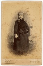 Circa 1890&#39;S Cabinet Card Adorable Little Girl Winter Hat Coat Ulrich New York - £9.01 GBP