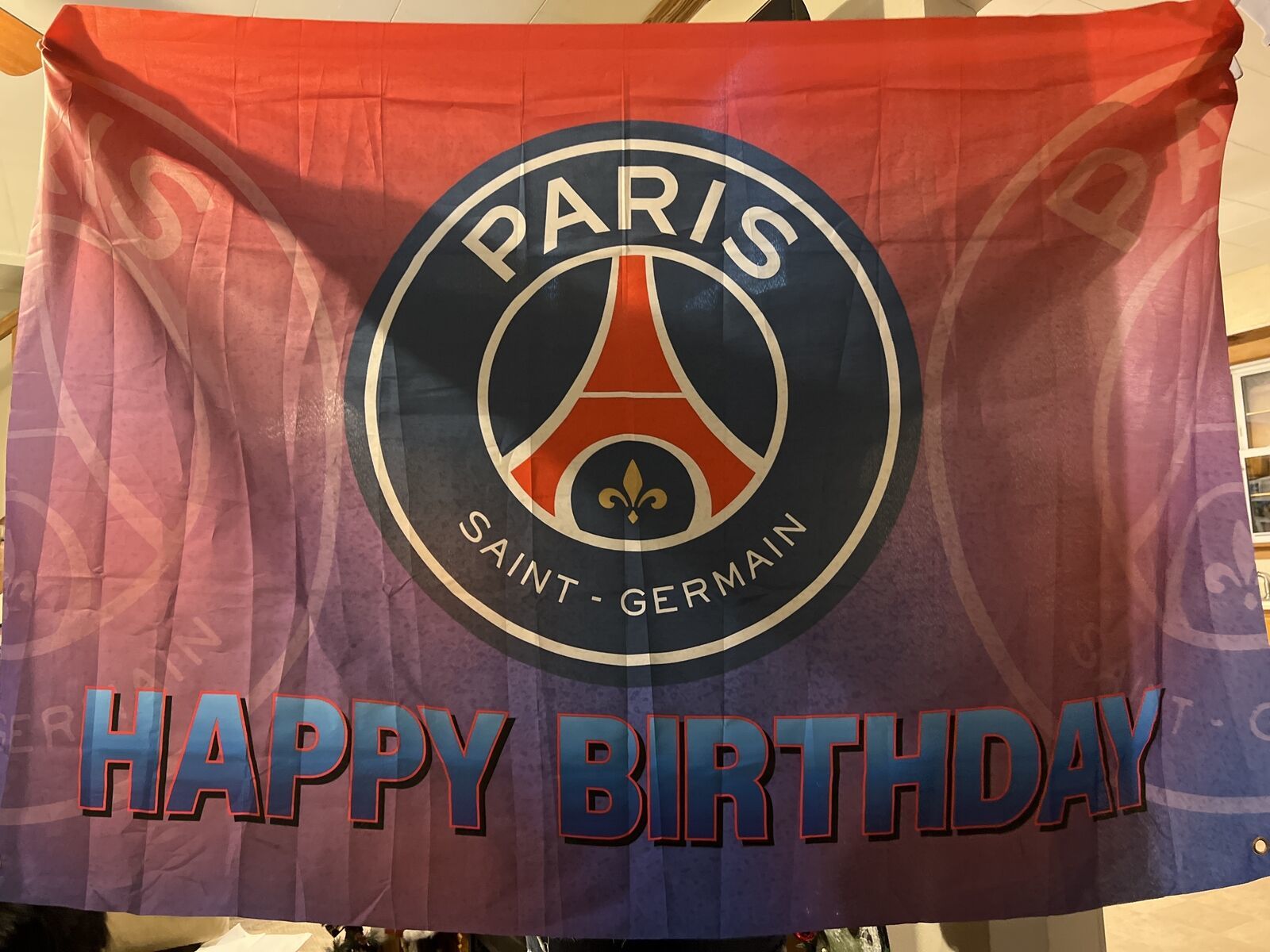 Open bag- Paris St Germain (PSG) Happy Birthday banner/flag 3x5