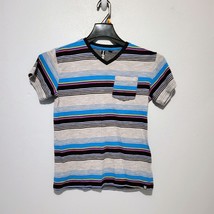 Ocean Current Kids Shirt 8 M Youth With Pocket Grey Blue Black - $9.98