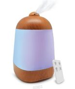 SpaMist Wood Grain Ultrasonic Diffuser with Remote by Sparoom LED Lights... - $522.62 MXN