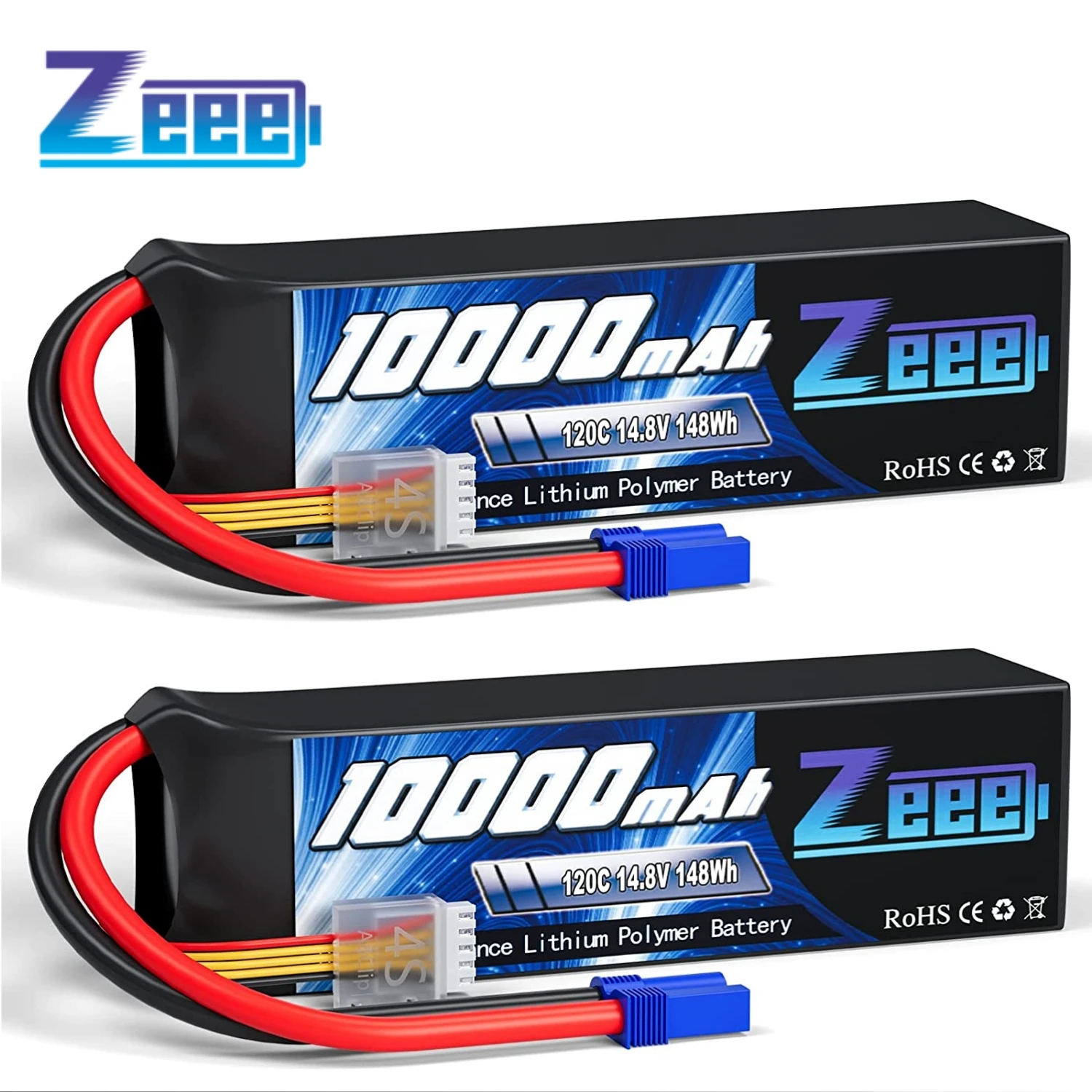 2pcs Zeee 3/4S Lipo Battery 14.8V 120C 10000mAh Softcase with EC5 Plug for  - £164.91 GBP+
