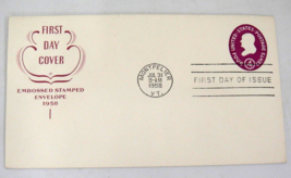 Embossed Stamped Envelope FDC Farnam Cachet 1st Day Issue Montpelier VT 1958 - £1.55 GBP