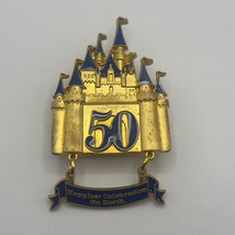 Disney 50th Anniversary Castle Happiest Celebration on Earth Dangle Pin 2005 - £7.75 GBP