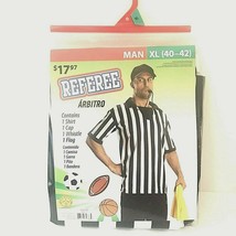 Rubie&#39;s Halloween Costume Adult Man Referee Shirt Hat Whistle Flag Size XL..  - £13.73 GBP