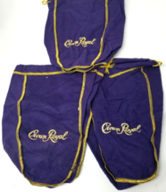 Crown Royal Purple Drawstring Bags Set of 3 9&quot; - £9.71 GBP