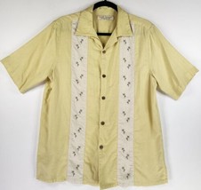 Island Republic Shirt Mens Medium Yellow Island Print Collared Button Up Top - £20.50 GBP