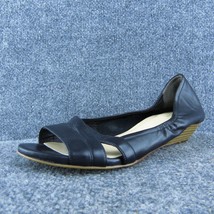 Cole Haan  Women Open Toe Heel Shoes Black Leather Size 9.5 Medium - £21.84 GBP