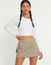 Motel Rocks Zephyr Skirt In Cotton Drill Taupe (MR95) - £28.97 GBP