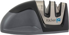KitchenIQ 50009 Edge Grip 2-Stage Knife Sharpener, Black, Coarse &amp; Fine Non-Slip - £7.97 GBP