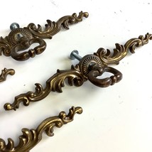 Vtg Ornate Brass Door Drawer Cabinet Pulls Salvage Hardware 6”W * Lot of 4 - $19.00