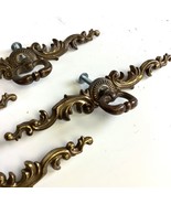 Vtg Ornate Brass Door Drawer Cabinet Pulls Salvage Hardware 6”W * Lot of 4 - $19.00