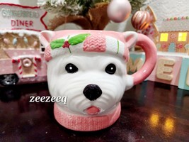 Christmas Pink Westie West Highland Terrier White Dog Coffee Mug Decor NEW - £18.13 GBP