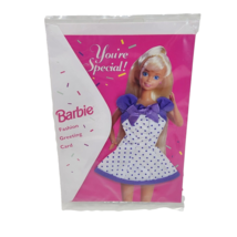Vintage 1995 Mattel Barbie Fashion Greeting Card You&#39;re Special Purple Polka Dot - £18.01 GBP