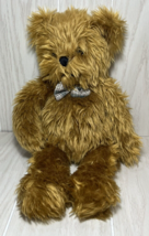 Ganz 1995 Benny Bear Plush Teddy Green Brown plaid bow tie brown shaggy fur - $49.00