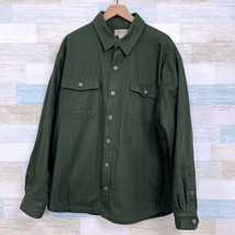 Duluth Trading Co Fleece Lined Canvas Shirt Jacket Green Workwear Cotton Mens XL - £108.61 GBP