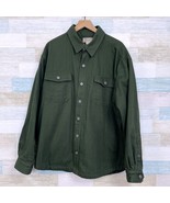 Duluth Trading Co Fleece Lined Canvas Shirt Jacket Green Workwear Cotton... - £109.01 GBP