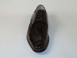 Men's Giovanni Shoes High Quality Leather Wing Tip Derby LINCOLN Burgundy image 2