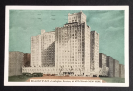 Hotel Belmont Plaza Lexington Avenue Business District New York Postcard c1920s - £3.18 GBP