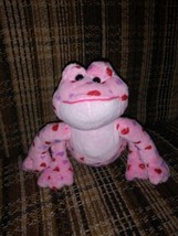 Ganz Webkinz Love Frog Plush 8&quot; HM144 Valentines Day Hearts Pink Red Pur... - £11.67 GBP