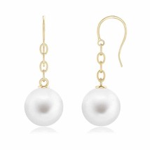 Freshwater Cultured Pearl Drop Earrings for Women in 14K Gold (Grade-AA , 12MM) - £258.27 GBP