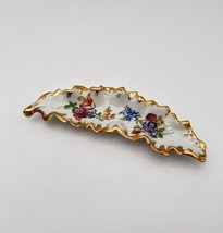 Vintage LIMOGES Couleuvre Leaf Plates Paris Porcelain France Floral Design Gold - £10.96 GBP