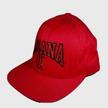 Vintage 90s Indiana University Snapback Hat Cap Sports Hoosier NCAA Red USA Made - £7.56 GBP
