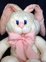 Commonwealth Hot Puffs Bunny Rabbit Plush Puffalump White Pink Stuffed Animal - £0.00 GBP