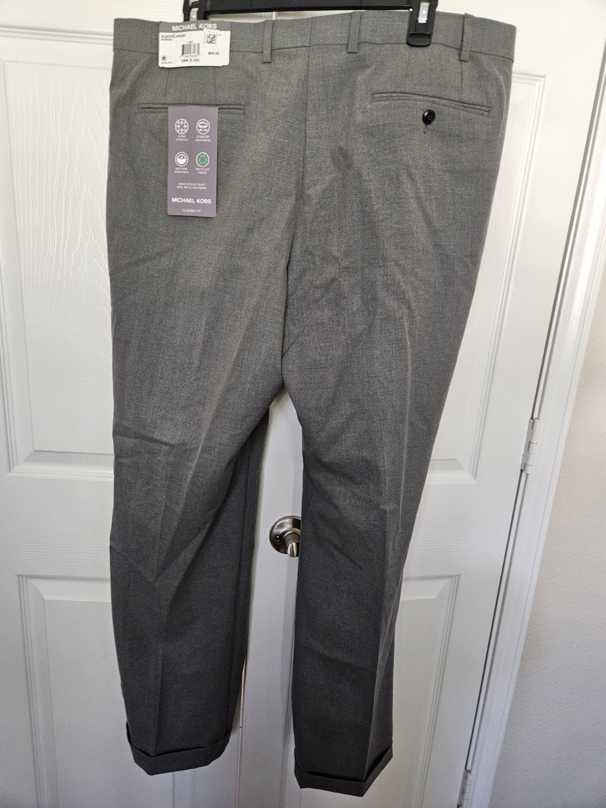 Michael Kors Men's Classic Fit Fall Pattern Pants, Light Grey, 38 x 32 NWT Item image 3