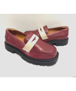 MIZ MOOZ LEATHER SLIP ON PLATFORM LOAFERS BORDEAUX  37EU / 7US NEW # X-14 - €80,88 EUR