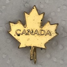 Canada Maple Leaf Pin Vintage Short Stick Hat Pin Gold Tone - £8.23 GBP