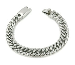 Miami Cuban Link Chain Bracelet 13mm Stainless Steel Men 9&quot; Box clasp N65 - £12.25 GBP