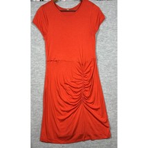 Free People Orange Dress XS Ruched Front Detail Stretchy Comfortable - $324.69 MXN