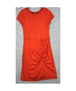 Free People Orange Dress XS Ruched Front Detail Stretchy Comfortable - $324.25 MXN
