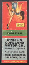 O&#39;Neil &amp; Copeland Motor Co Risque Pinup Girl Dealership Long Beach CA Ma... - £7.46 GBP