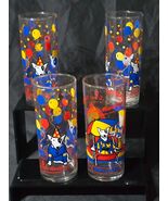 Vintage SPUDS MACKENZIE 6&quot; Beer Glasses BUDWEISER BUD LIGHT   - Set Of 3+1 - $44.91 CAD
