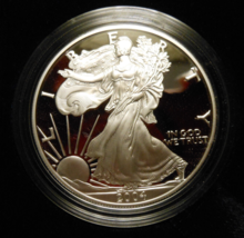 2004-W Proof Silver American Eagle 1 oz coin w/box &amp; COA - 1 OUNCE - £65.58 GBP