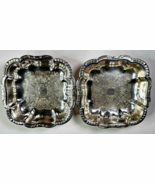 Vintage Empress Silverplate Center Piece Candy Dish Squared Floral Desig... - €34,73 EUR