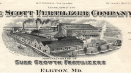 Elkton Maryland Scotts Fertilizer Company  Letterhead Antique - £19.10 GBP