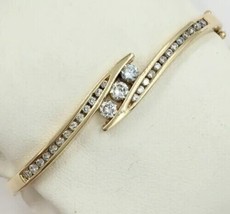 2 Ct Round Cut Simulated Diamond Women&#39;s Bangle Bracelet 14K Yellow Gold... - $75.97
