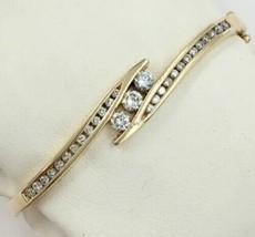 2 Ct Round Cut Simulated Diamond Women&#39;s Bangle Bracelet 14K Yellow Gold Plated - £89.30 GBP