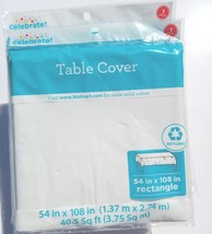 Lot of 12 white Plastic Table Covers disposable 54 in by 108 in rectangle party - £15.38 GBP