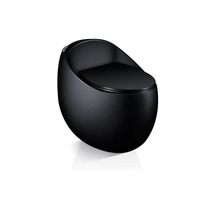 Matte Black Personalized Siphon Jet Toilet  Compact Egg-Shaped Design Green - £1,758.57 GBP