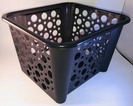 Stackable Smoke Color Storage Bin Open Plastic Basket/Crate 12.75x11.75x8.75”NEW - £9.39 GBP